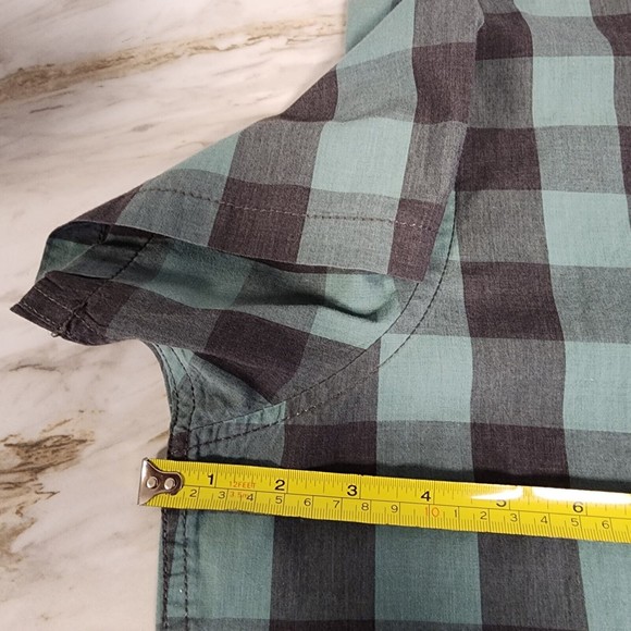 Urban Pipeline Shirt Men 2XL Teal Plaid Short Sleeve - Picture 9 of 13